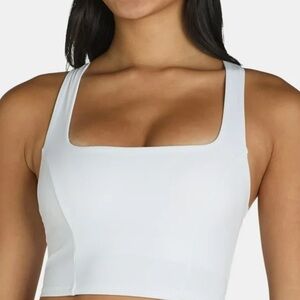 Avia Women's White Sports Bra medium support square neck
